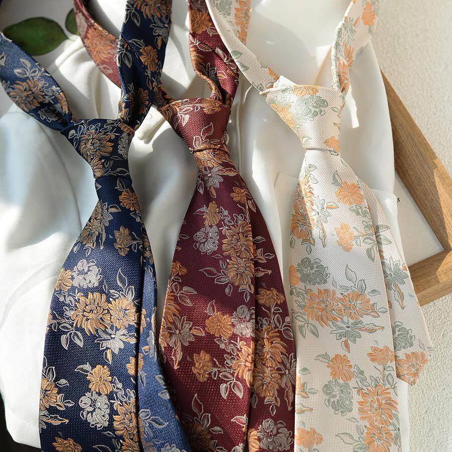 Men's patterned ties, women's retro casual high-end shirts, uniforms, accessories, men's artistic British youthful embroidery