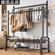 German floor-standing coat rack household wheeled movable clothes storage rack living room bedroom balcony simple clothes hanger