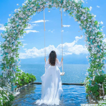 Customized large outdoor ring swing Internet celebrity seaside hotel park swing unpowered amusement combination swing