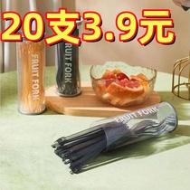 High face value dual-use fruit fork two-in-one fruit fork disassembly transparent small fresher cake clip dessert clip