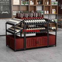 Supermarket wine cabinet island wine rack winery wine and liquor display rack floor-standing wine rack combination wine shelf