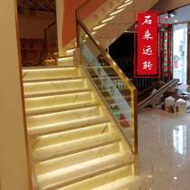 Guardrail stair handrail household solid wood glass handrail Shenyang aluminum alloy decorative stainless steel handrail indoor