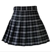 Women Casual Plaid Skirt Girls High Waist Pleated A-line Fas