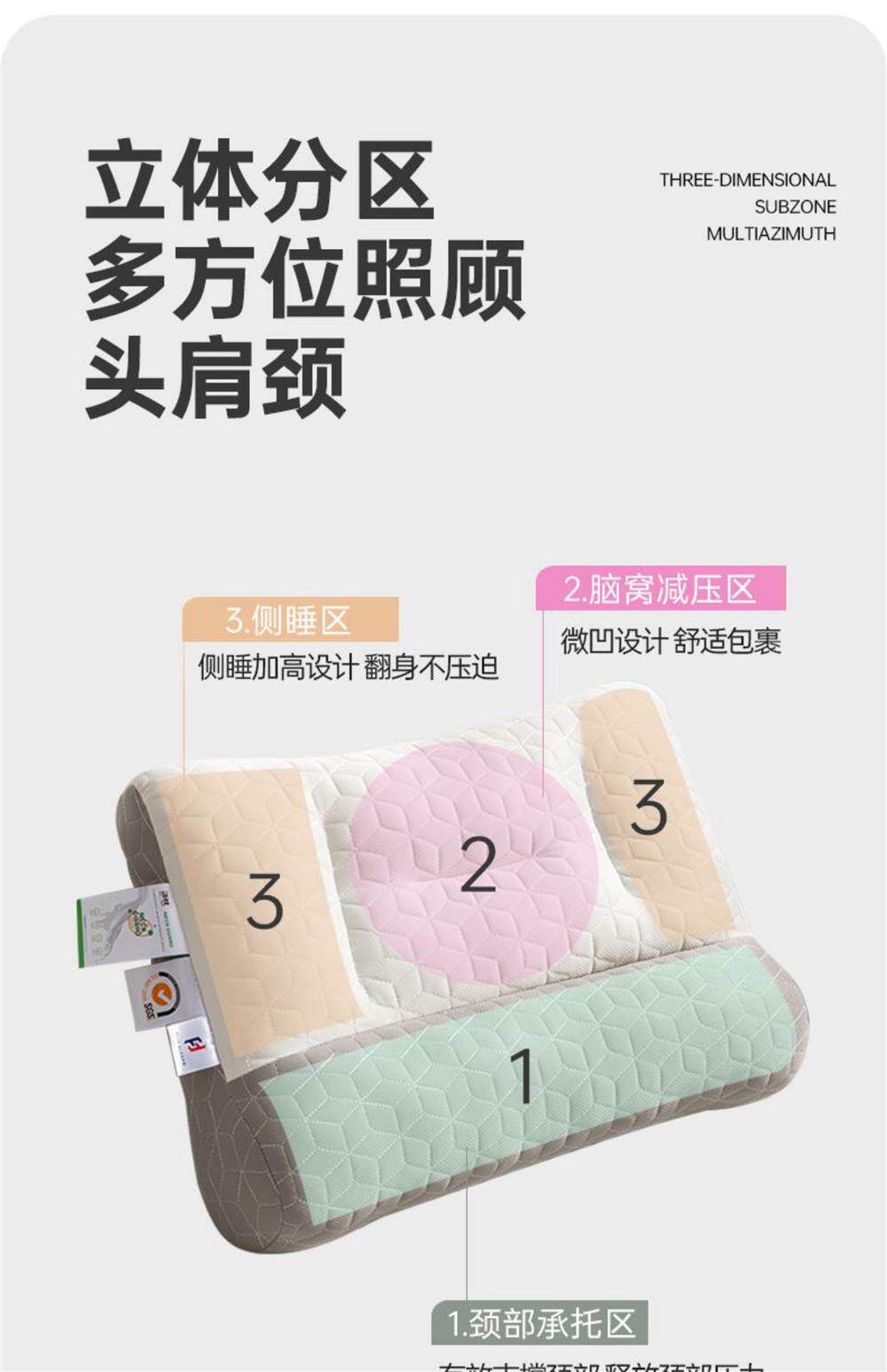 Подушка 牵引护颈枕头助睡眠枕芯宿舍一对深睡眠专用颈椎枕家用c No brand