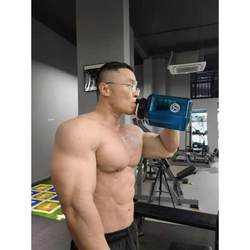 Yuanzi's Supplement Shop Fitness 2 리터 초대형 야외 스포츠 물병 버킷 휴대용 단백질 파우더 셰이커 컵