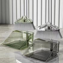 Xinjiang Tibet soft-hair transparent plastic broom and dustpan set sweeping broom stainless steel pole household can stand