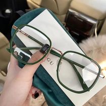 Ultralight Blue Blocking Glasses Girl Retro Green Frame Plai