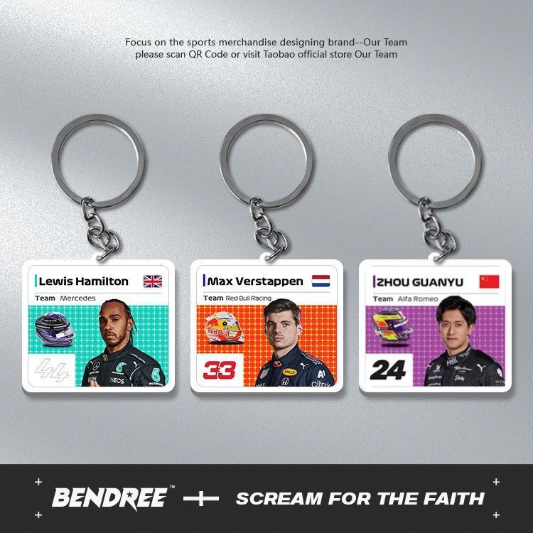 F1 Keychain Hamilton Keychain Leclerc Pendant Verstappen Zhou Guanyu Backpack Pendant Gift