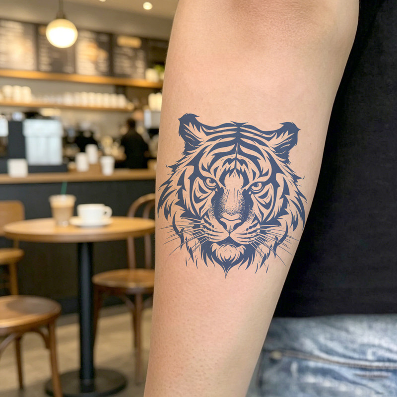 Mrtattoo Waterless Herbal Tattoo Stickers with Tiger Head Design, Non-Reflective, Non-Transferable, Juice Tattoo, Water-Free Stickers Mrtattoo Waterless Herbal Tattoo Stickers with Tiger Head Design, Non-Reflective, Non-Transferable, Juice Tattoo, Water-Free Stickers