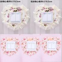 Lace embroidery switch sticker quilted fabric switch cover dust cover decorative wall sticker socket protective cover