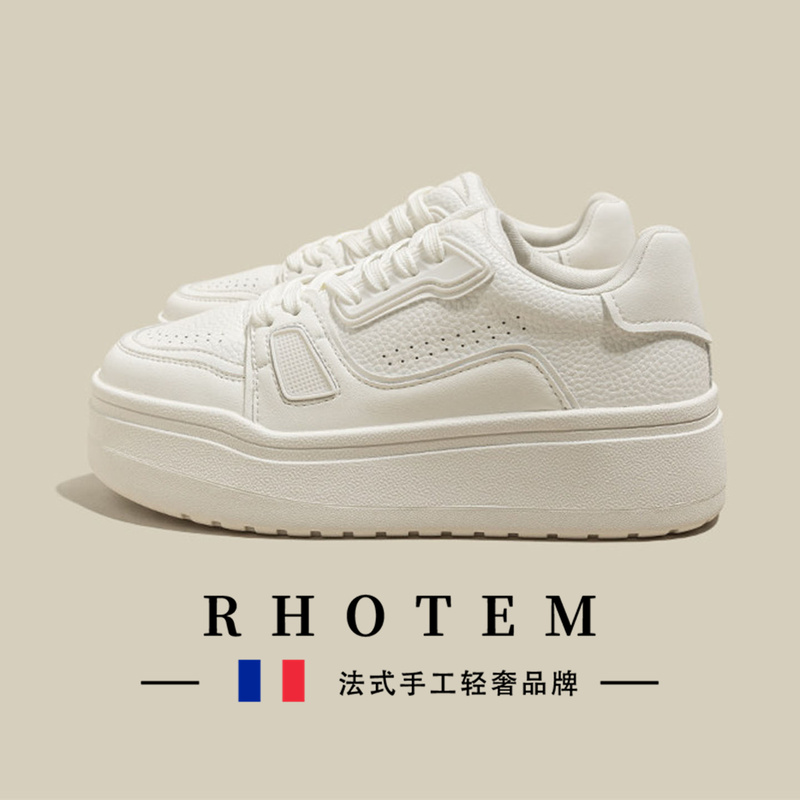 Rhotem Light Luxury White Sneakers for Women 2026 New Versatile Height-Increasing Stylish White Sports Casual Women's Shoes Rhotem Light Luxury White Sneakers for Women 2026 New Versatile Height-Increasing Stylish White Sports Casual Women's Shoes