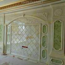 Customized overall living room European style TV background jade marble Roman columns background wall sofa imitation full body