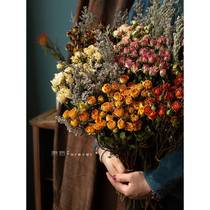 Air-dried real flowers multi-headed roses small roses dried bouquets retro decorative furnishings birthday Teachers Day gifts for girlfriends