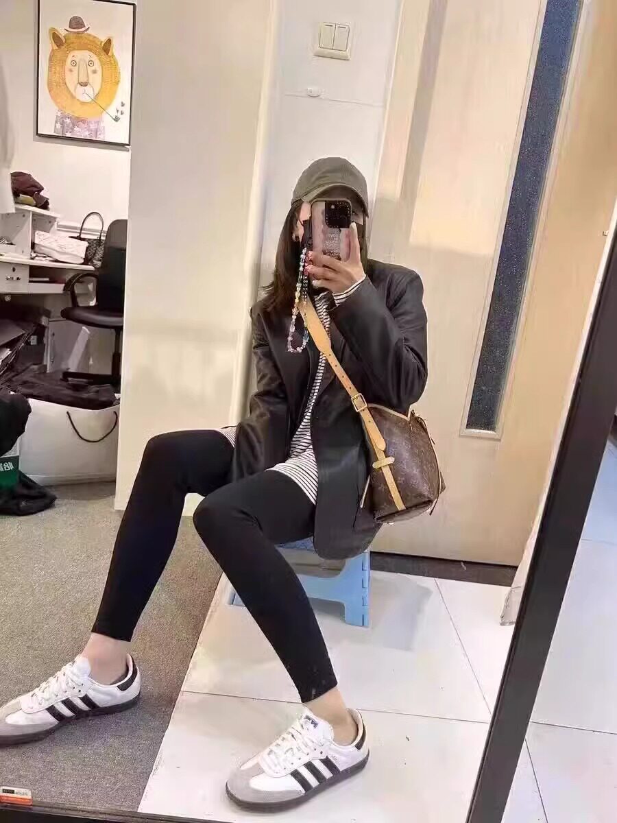 обувь на тонкой подошве ( для скейтборда ) 2024三叶草女鞋originals samba og复古德训鞋春季黑白灰ad板鞋男