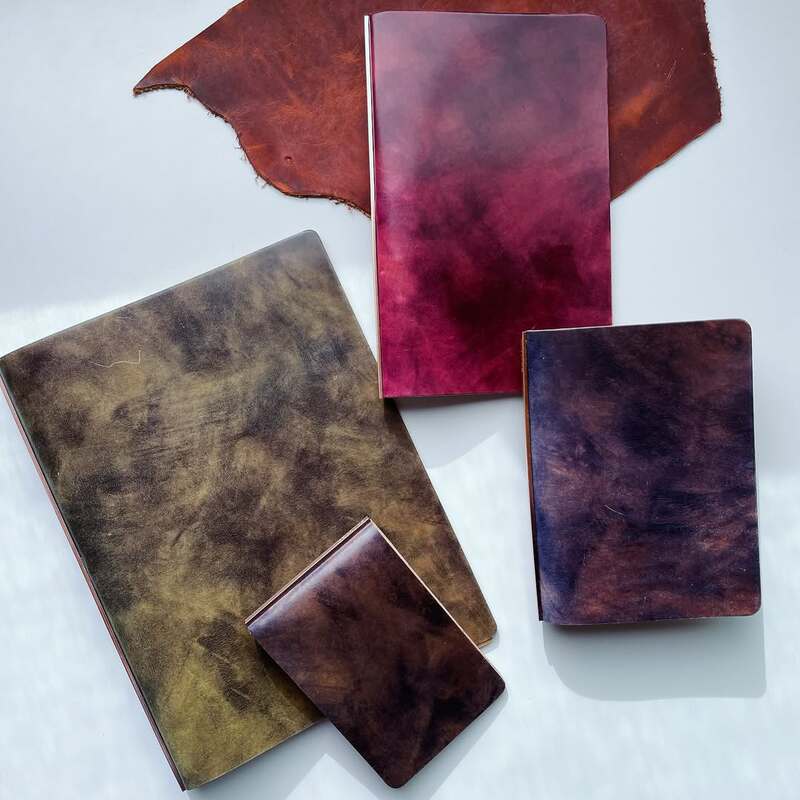 【In Stock】Plotter Three-Hole Punched Phenol-Dyed Horsehide Leather, Polished Horsehide Leather, Yamaguchi Loose-Leaf Notebook