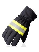 Firefighting gloves flame retardant gloves high temperature insulation anti-scalding cowhide anti-thorn rope-climbing training rescue gloves