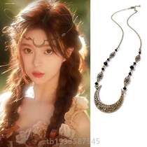 Forehead pendant forehead tassels exotic {womens headwear earrings hair accessories chain style Tibetan eyebrow center Tibetan ethnic jewelry style