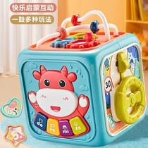Hand slapping drum children shooting baby Toys 0-1 year old teaching puzzle 6-12 months baby 3 Music hexahedron 8