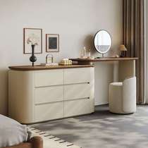 Medieval style solid wood dressing table and cupboard integrated modern minimalist bedroom advanced corner dressing table retractable bedside cabinet