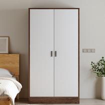 Solid wood wardrobe new style 2023 popular small apartment small room wardrobe home bedroom storage simple two-door wardrobe