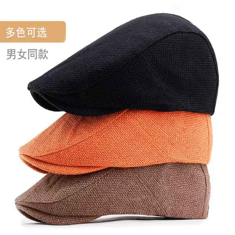 贝雷帽画家帽八角帽帽子透气薄款日系文艺复古百搭韩版棉麻鸭舌帽