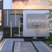 Stainless steel water curtain wall outdoor screen wall villa courtyard flowing water feature wall hotel club aluminum alloy screen partition