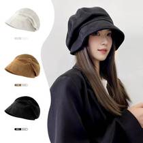 Hat girl autumn and winter Retroit piece of pink needle red cap appears small octagonal cap Japanese fisherman hat