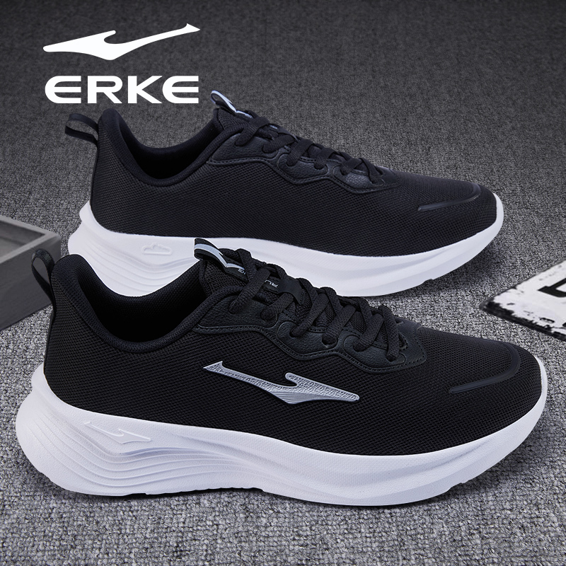 Hongxing Erke Sports Shoes Men's Shoes 2026 New Autumn Mesh Breathable Black Commuter Casual Soft-Soled Running Shoes