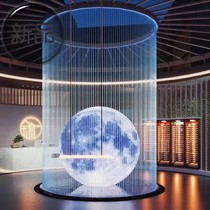 Wire water curtain simple modern light luxury courtyard villa hall landscape circulating water fountain viewing water curtain wall