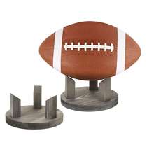 Retro gray wood basketball stand rugby soccer desktop display stand game room ball display stand desktop storage rack
