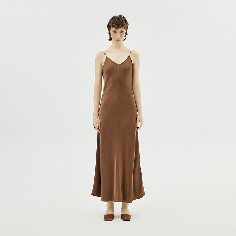Ap Luge [Black Label Series] Japanese Imported Triacetate Long Skirt 26855X