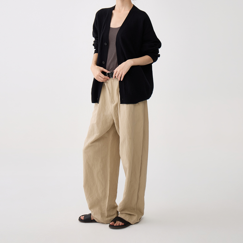 Ap Luo Ge [Fleece Words] Fine-Spun 100% Cashmere V-Neck Delicate Multi-Color Fashionable Versatile Knitted Cardigan 53185Sk