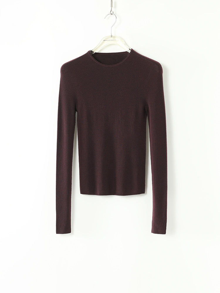 Ap Luo Ge [All Colors/New] Sheep Wool Seamless Comfortable Crew Neck Long Sleeve Solid Color Versatile Pullover 43107St