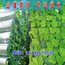 Bionic green leaf net mountain greening covering slope protection green leaf barbed wire mine repair anti-aerial photography green leaf net manufacturer
