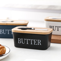 Nordic Butter Sealing Box Butter Dish Ceramic Butter Plate