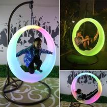 LED Internet celebrity luminous moon swing hanging chair Indoor and outdoor courtyard garden scenic area solar creative interactive rocking chair