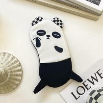 Student eye mask for men and women small adjustable cute breathable ice animal black and white pure cotton funny children sleep shading