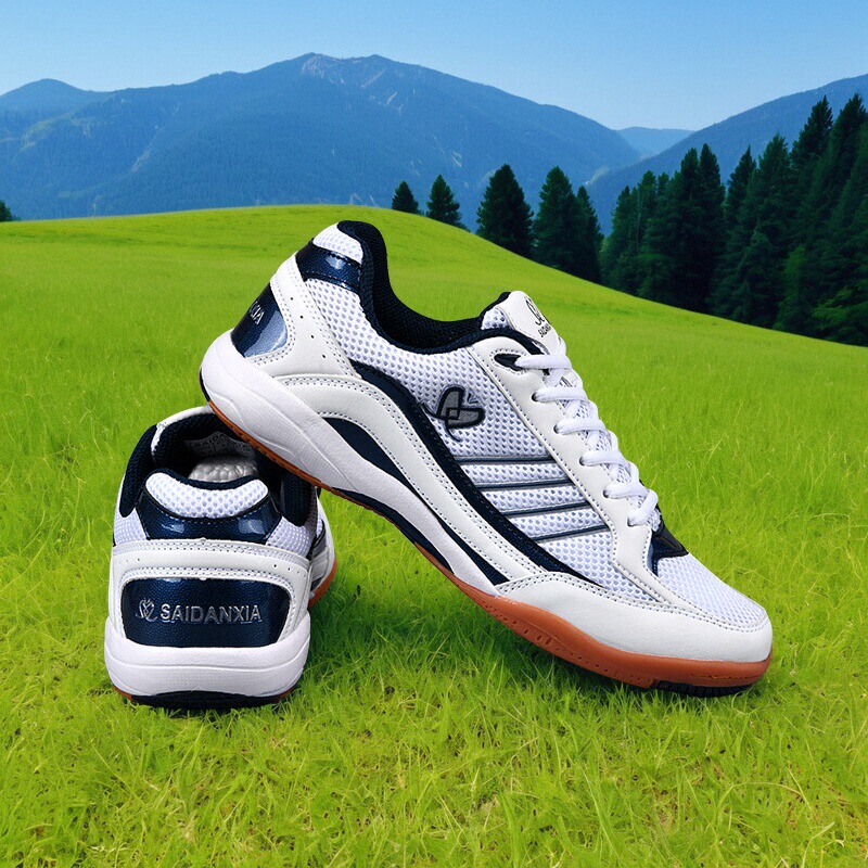 Brand Clearance Professional Blue Butterfly Table Tennis Shoes for Men and Women with Rubber Soles, Non-Slip, Breathable, Competition and Training Sports Shoes
