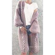 Winter warm new fashion womens long knitted sweater cardigan jacket
