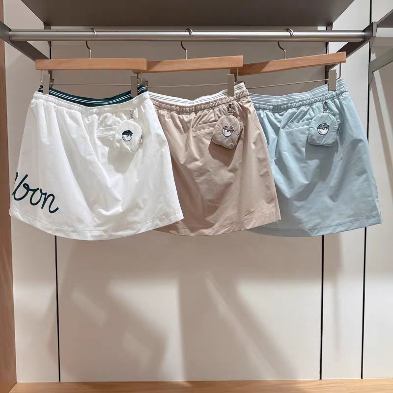 Korean Golf Clothing Women's Short Skirt Elastic Waist Lightweight Breathable with Ball Pocket Short Skirt Malbon25 New Summer Style