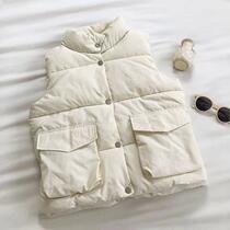 New high-quality cotton-padded coat and vest for women 2021 new stand-up collar workwear short student down-padded coat vest