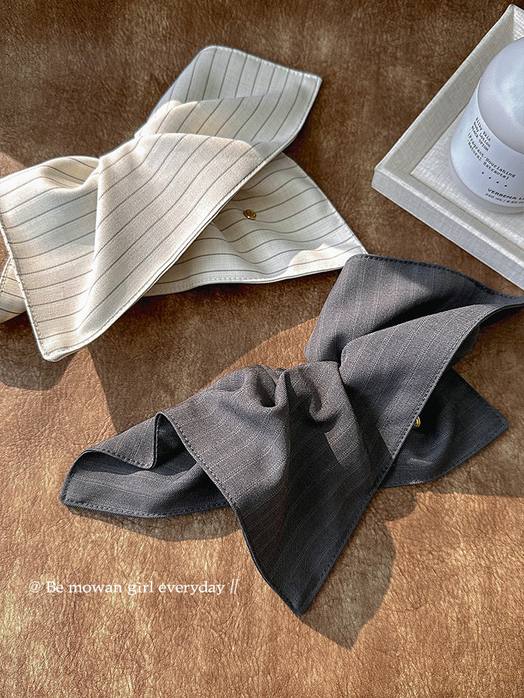 Autumn and Winter New Striped Scrunchie Fabric Hair Tie Ponytail Hair Rope Headband Hair Accessory with a High-End Feel