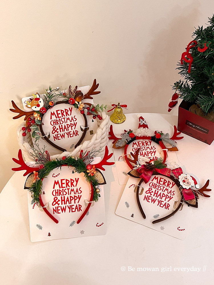 Christmas Headband, Children's Cute Antler Headband, Atmospheric Photo Props, Party Dress-Up, Reindeer Hair Accessories
