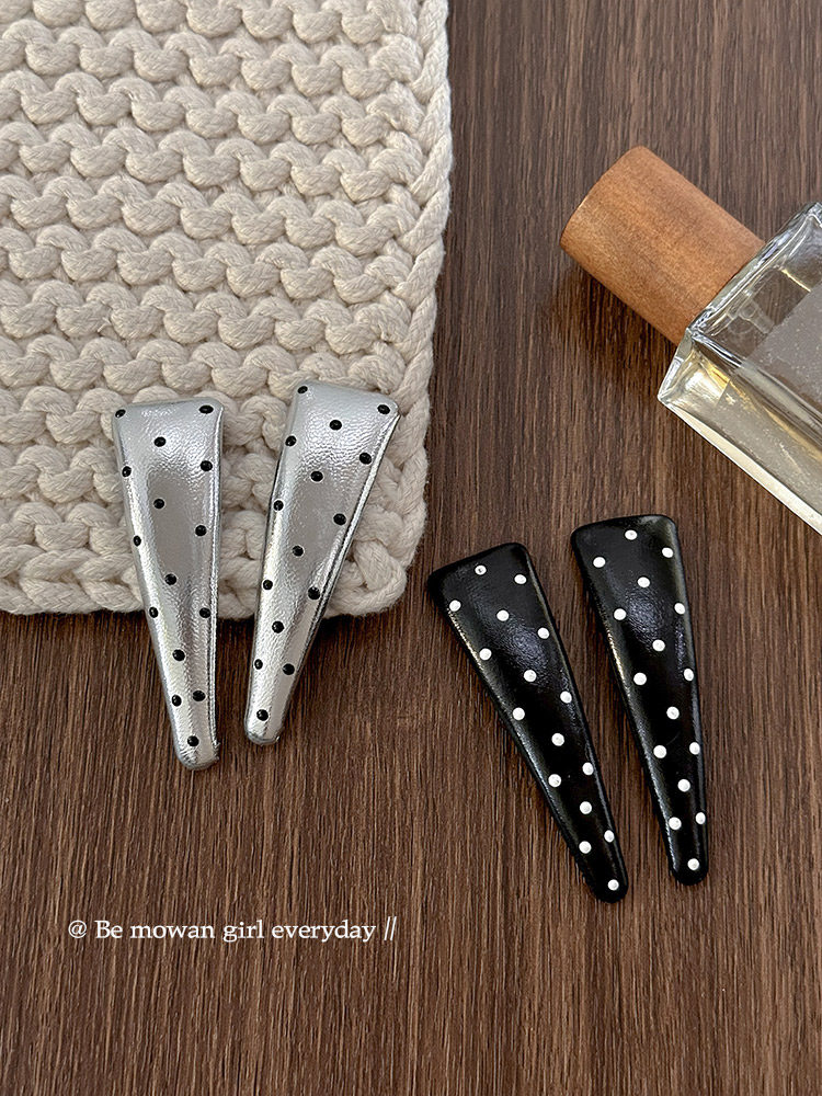 French Retro Polka Dot Hair Clip for Women 2025 New High-End Side Fringe Hair Clip Versatile Hairpin Hair Accessory