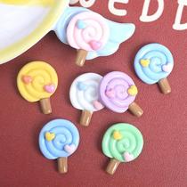 Glossy love lollipop cream glue DIY homemade handmade mobile phone case resin accessories hairpin head rope shoes