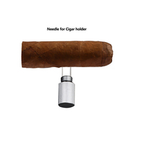 Japanese 2-in-1 cigar needle ash holder metal needle ventilation and dredging Cuban cigar portable cigarette smoker anti-scalding