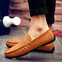 Playboy Peas Shoes Mens 2024 Spring Trendy Casual Small Leather Shoes Korean Style Trendy Shoes Summer Lazy Shoes One