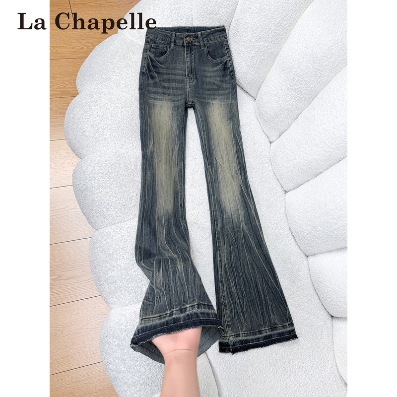 La Chapelle American-Style Retro Floral Flared Jeans for Women, New Summer Low-Waist Stretchy Bell-Bottom Pants La Chapelle American-Style Retro Floral Flared Jeans for Women, New Summer Low-Waist Stretchy Bell-Bottom Pants