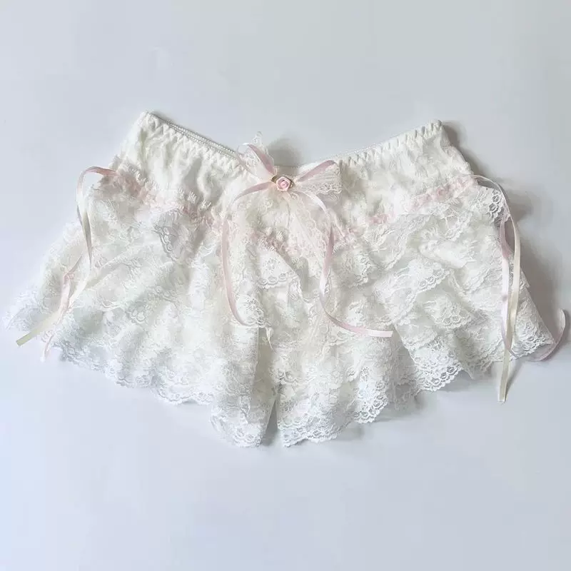 Коттеджная кокетка Y2K 00s винтажные шорты для женщин, милое кружево LACE TR