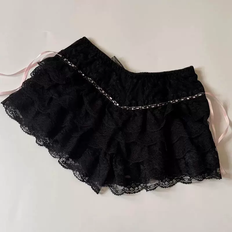 Коттеджная кокетка Y2K 00s винтажные шорты для женщин, милое кружево LACE TR